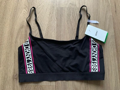 DKNY SCOOP Bralette Bra Size L Ultra Fine Fabric Comfort BNWT RRP$21 Black mix - Image 1 of 4
