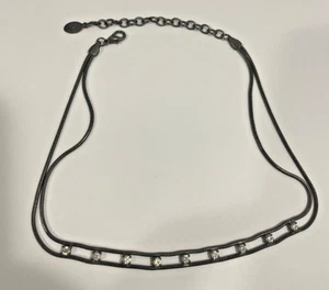 Collar gargantilla vintage Robert Rose Gunmetal y estrás - Imagen 1 de 8