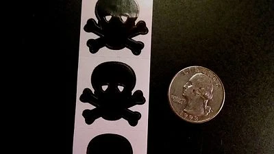 ~~~50~~~ PEGATINAS TATUAJE CALAVERA Y HUESOS CRUZADOS BRONCEADO NEGRO ~ CUERPO ~ ARTESANÍA Foto 1 de 3