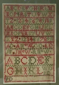 Antigua costura SAMPLER victoriana buen estado - Imagen 1 de 4