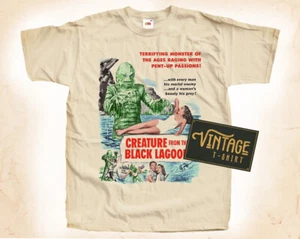 Creature from the Black Lagoon V1 T SHIRT Movie Poster Vintage Natural Tee S-5XL - Picture 1 of 2
