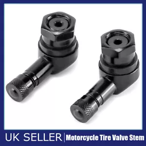 2x Motorbike Motorcycle 90 Degree Angle Wheel Tire Stem Tubeless Valve Aluminium - Picture 1 of 13
