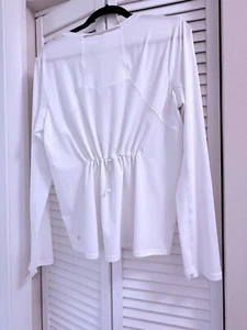 NWOT- Athleta Shirt Women's Med White Long-Sleeve Performance Top  - Picture 1 of 10