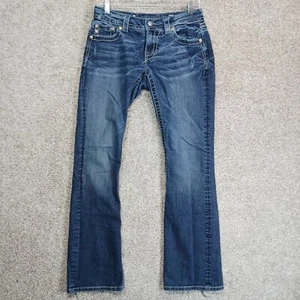 Miss Me Jeans Womens 28 Blue Denim Boot Distressed Bootcut Rhinestone Accent - Bild 1 von 16