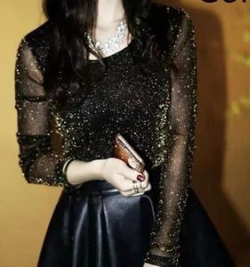 🔥🔥🔥Blusa de malla negra King Dvo talla pequeña nueva con etiquetas Az-1312🔥🔥🔥 - Imagen 1 de 7