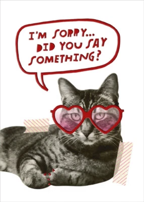 Papel Reciclado Saludos Gato y Corazón Gafas Divertidas Tarjeta de San Valentín Foto 1 de 2