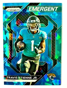Tarjeta Prizm Travis Etienne Jr. 2023 azul hielo agrietado Prizm emergente #/99 ¡Jaguars! - Imagen 1 de 3