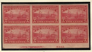 1909 HUDSON FULTON Sc 373 imperf MNH nice original gum, plate block 5393B - Picture 1 of 1