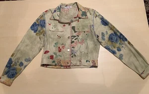 Cute Rona’s Floral Embellished Jacket Made In India Medium 100% Cotton - Picture 1 of 13