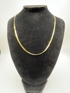 Vintage flache goldfarbene Kette Halskette 18" Federring - Bild 1 von 5