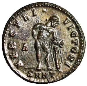 Maximinus II Daia Follis Plateada "Hércules, Club" Heraclea Extremadamente Fina - Imagen 1 de 5