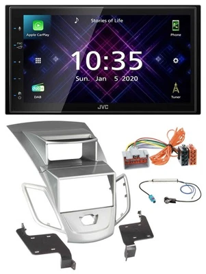 JVC DAB 2DIN MP3 Bluetooth USB Autoradio für Ford Fiesta 2008-2010 Display silbe - Bild 1 von 4