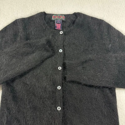 Suéter Ralph Lauren Años 90 2000 De Colección Botón Negro S Angora Cabello de Conejo Mezcla de Lana Foto 1 de 4