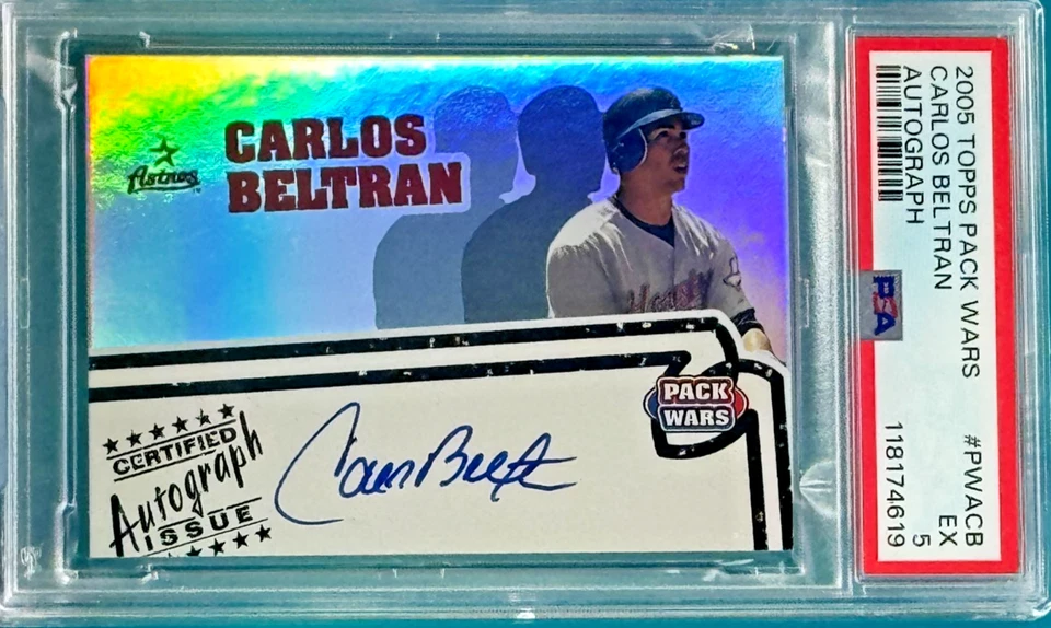2005 Topps Pack Wars Carlos Beltran Autograph #PWACB PSA EX 5 POP 2! - Image 1 of 4
