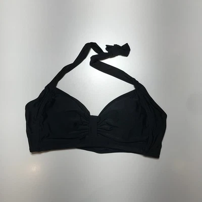 NUEVO CON ETIQUETAS Holipick Mujeres 2XL Copa Suave Halter Escote Novia Negro Natación Bikini Top Foto 1 de 4