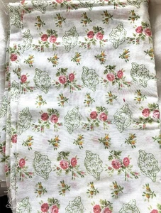 Tela de algodón rosa col vintage 1983 obras de arte de los Apalaches Inc rosas rosadas - Imagen 1 de 3