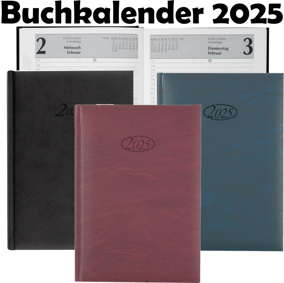 Buchkalender A5 für !!!2025!!! Cheftimer Tageskalender Mo. - Fr. jeweils 1 Seite - Bild 1 von 1