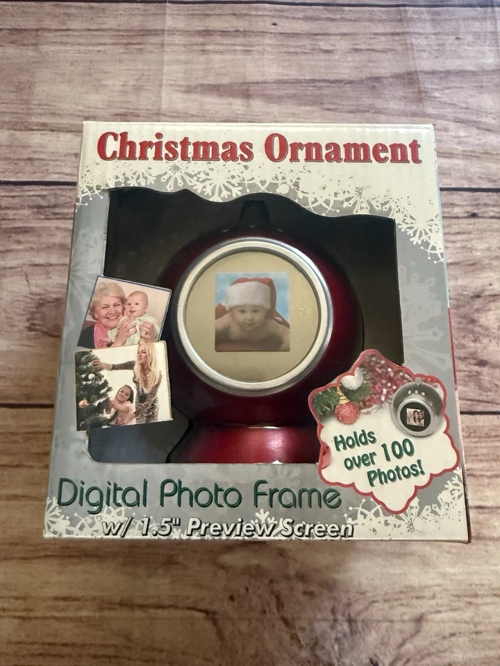Digital USB Photo Frame Christmas Ornament - Holds 100 Photos Brand New NOS - Image 1 of 4