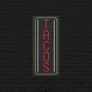 Tacos Schild für Business Displays | LED Flex Neon | 13" Breite x 32" Höhe x 1" Tiefe - Bild 1 von 3