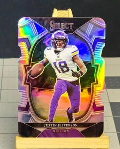 2022 Select #50 Justin Jefferson SILVER PRIZM DieCut Vikings Football Card - Picture 1 of 2