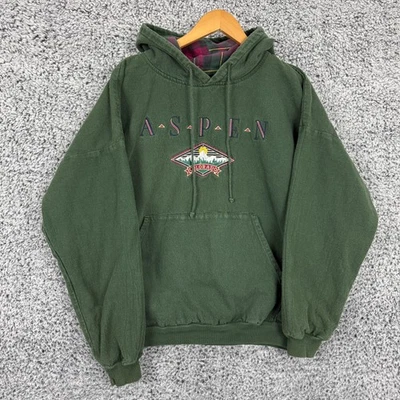 Vintage Crazy Shirts Sudadera con Capucha Adulto Grande Verde Aspen Colorado Bordado EE. UU. 90s Foto 1 de 4