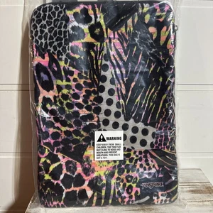 Jansport Laptophülle Tasche rosa Stiefmütterchen gedeckt Safari Tiermotiv 10,5" x 15" - Bild 1 von 3