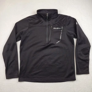 Suéter Pullover Polar Eddie Bauer First Ascent Para Hombres Mediano Negro Cuarto Cremallera - Imagen 1 de 7