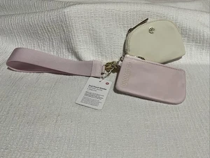 Lululemon Dual Pouch Wristlet Blissful Pink/Light Ivory Super Cute Rare Find NEW - Picture 1 of 14