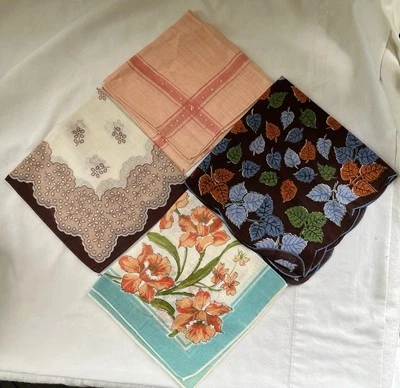复古 4 件手帕全棉 1 手卷菲律宾多色 — 第 1/4 张图片