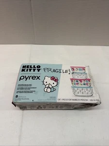 Hello Kitty Decorated Glass Food Storage Containers Set Pyrex 8 Pieces Set NIB - Picture 1 of 3