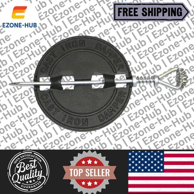 6 pulgadas de diámetro. Amortiguador de hierro fundido para estufa de pared única Foto 1 de 2