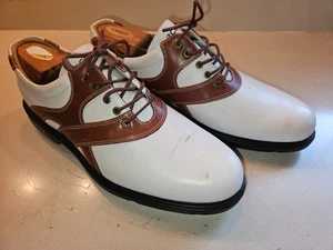 Herren Ecco Golfschuhe 44 weiß/braun Leder - Bild 1 von 3