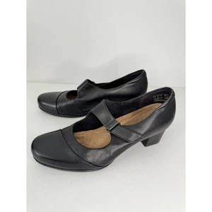 Clarks Damen schwarz Leder Mary Jane Absatz Größe 8,5 Komfort Arbeitsschuhe - Bild 1 von 8