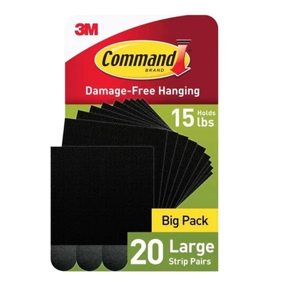 Command Large Black Picture Hanging Strips, 17206BLK-20NA 20 Pack - Image 1 of 4