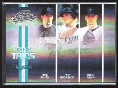 Mike Lowell/Ivan Rodriguez/Brad Penny 2005 Playoff Absolute Team Trios /125 - Image 1 of 3