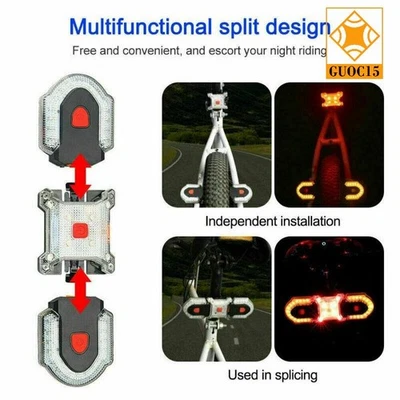 Bike Turn Signals Light Front and Rear 1/2set w/ Smart Wireless Remote Control - Image 1 of 4