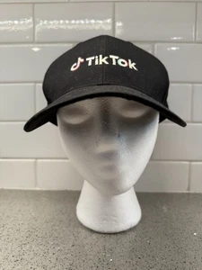 TikTok Hat Black Adjustable Baseball Cap Adult One Size Snapback Unisex - Picture 1 of 3