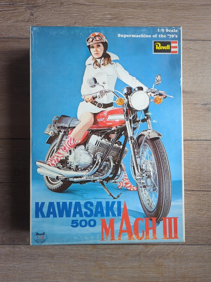 Revell 1:8 Kawasaki 500 Mach III von 1970 Rarität H-1228 ungebaut  - Bild 1 von 4