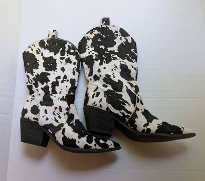 Botas Dingo DI127-BLK Live A Cow punta para mujer media pantorrilla tacón medio 2-3" 8,5 M Foto 1 de 4