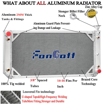 3 Row Aluminum Radiator Fit Chev/GMC C/K 1500/2500/3500 6.2L Diesel 1988-93 Foto 1 de 4