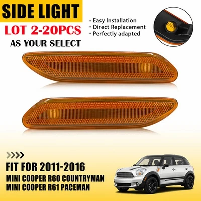 2-20 габаритных огней для крыла Mini Cooper Countryman 2012-2017 R60 R61 желтые - Изображение 1 из 4