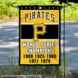 Pittsburgh Pirates 5-Time World Series Champions Garden Flag and Yard Banner - Picture 1 of 5