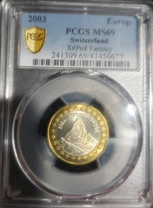 2003 Switzerland Pattern 1 Euro PCGS MS69 X#Pn8 - Picture 1 of 2