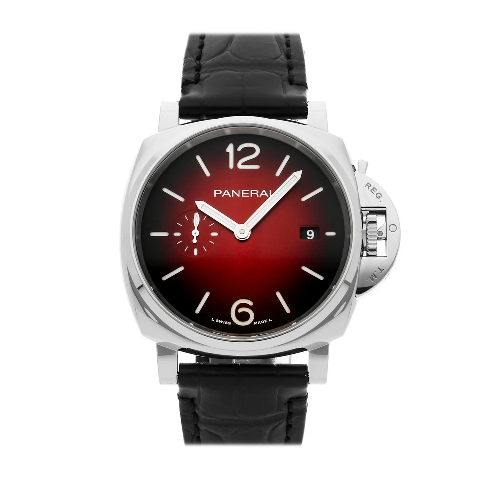 Reloj Panerai Luminor Due acero cuerda manual 42 mm esfera roja correa PAM 1424 Foto 1 de 1