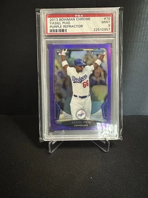 2013 Bowman Chrome - Yasiel Puig Purple Refractor /199 #78 PSA 9 (RC) - Image 1 of 2