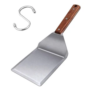 Pharamat Stainless Steel Griddle Hamburger Spatula with Strong Wooden Handle ... - Picture 1 of 6