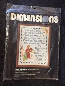 Kit de punto de cruz 1981 dimensiones gracias oración religiosa 12x16 pinza - Imagen 1 de 5