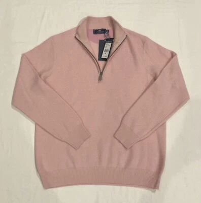 $298 NWT Vineyard Vines 100% Cashmere 1/2 Zip Dunmore Sweater Hibiscus - Image 1 of 4