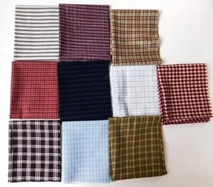 10 Homespun Webstoff Karo Streifen Karo Primitive Menge 3 - Bild 1 von 1