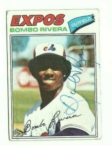 Bombo Rivera 1977 Topps autographed auto signed card Expos